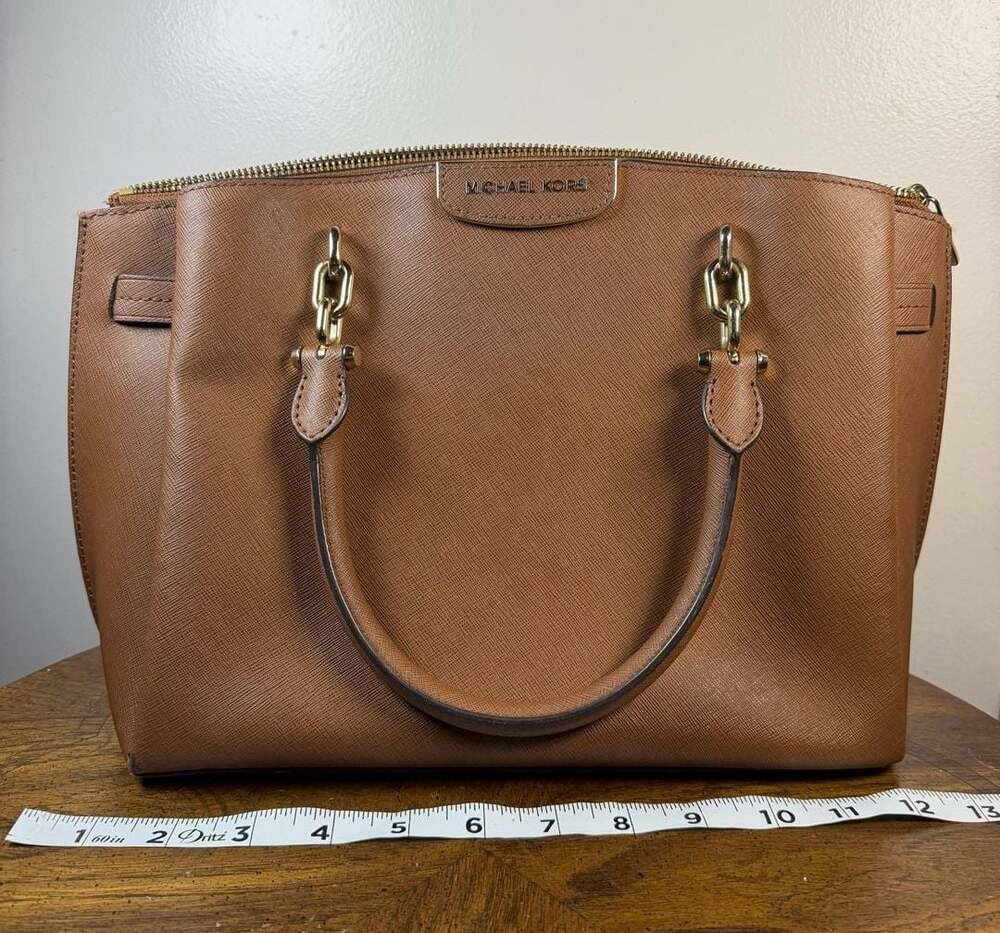 Michael Kors Brown Saffiano Rochelle satchel